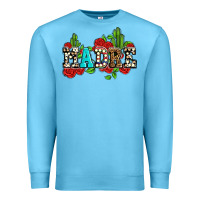 Ocean Blue madre with roses and cactus Premium Sweatshirt - AdoDesignShop