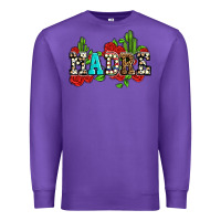 Purple madre with roses and cactus Premium Sweatshirt - AdoDesignShop