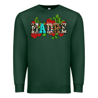 Sports Green madre with roses and cactus Premium Sweatshirt - AdoDesignShop