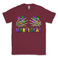 Burgundy mardi gras skeleton hands Classic Tee - CowGirlArtShop