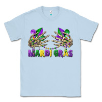 Dusty Blue mardi gras skeleton hands Classic Tee - CowGirlArtShop