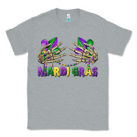 Heather Grey mardi gras skeleton hands Classic Tee - CowGirlArtShop