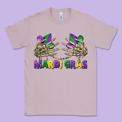 Mardi Gras Skeleton Hands Classic Tee Designed By Cowgirlartshop