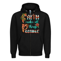 Black faith makes all things possible Zipper Hoodie - BarkalooDesign