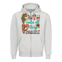 Dove Grey faith makes all things possible Zipper Hoodie - BarkalooDesign