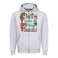 Heather Grey faith makes all things possible Zipper Hoodie - BarkalooDesign