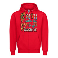 Red faith makes all things possible Zipper Hoodie - BarkalooDesign
