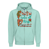 Seafoam faith makes all things possible Zipper Hoodie - BarkalooDesign