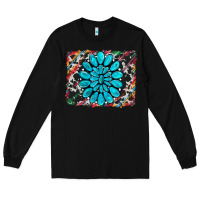Black cowhide and serape gemstone background Long Sleeve Tee - RanaPortraitStore