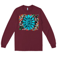 Burgundy cowhide and serape gemstone background Long Sleeve Tee - RanaPortraitStore