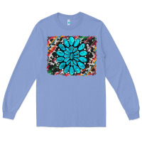 Colony Blue cowhide and serape gemstone background Long Sleeve Tee - RanaPortraitStore