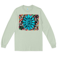 Matcha cowhide and serape gemstone background Long Sleeve Tee - RanaPortraitStore