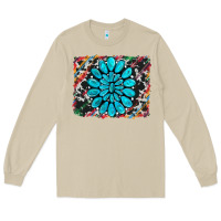 Mushroom cowhide and serape gemstone background Long Sleeve Tee - RanaPortraitStore