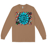 Toasted Coconut cowhide and serape gemstone background Long Sleeve Tee - RanaPortraitStore