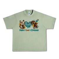 Oil Green peace love cowboys Urban Heavy Tee - OliviaCreatesArt