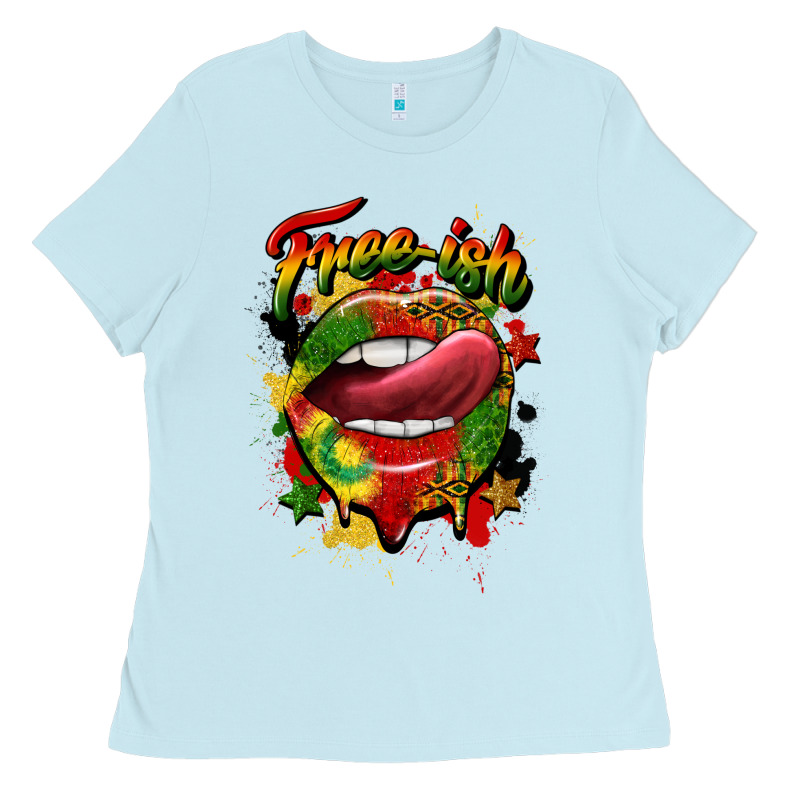 Free Ish Juneteenth Lips Ladies Tee by CowGirlArtShop | Teevron
