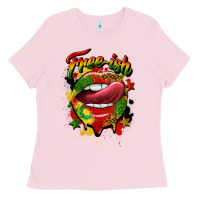 Bubblegum Pink free ish juneteenth lips Ladies Tee - CowGirlArtShop