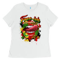 White free ish juneteenth lips Ladies Tee - CowGirlArtShop