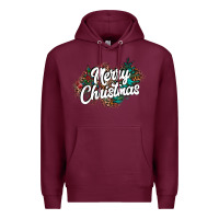 Burgundy Merry Christmas Premium Hoodie - CowhideDigitalArt
