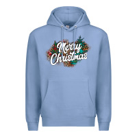 Colony Blue Merry Christmas Premium Hoodie - CowhideDigitalArt