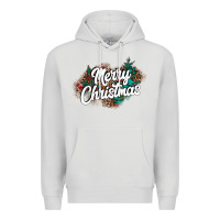 Dove Grey Merry Christmas Premium Hoodie - CowhideDigitalArt