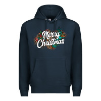 Navy Merry Christmas Premium Hoodie - CowhideDigitalArt