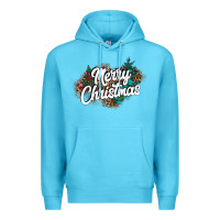 Ocean Blue Merry Christmas Premium Hoodie - CowhideDigitalArt