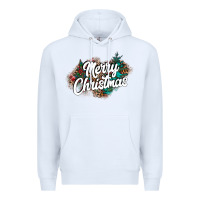 White Merry Christmas Premium Hoodie - CowhideDigitalArt