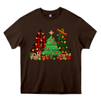 Chocolate Brown Mexican Christmas trees Heavy Core Tee - NancyCooperArtShop