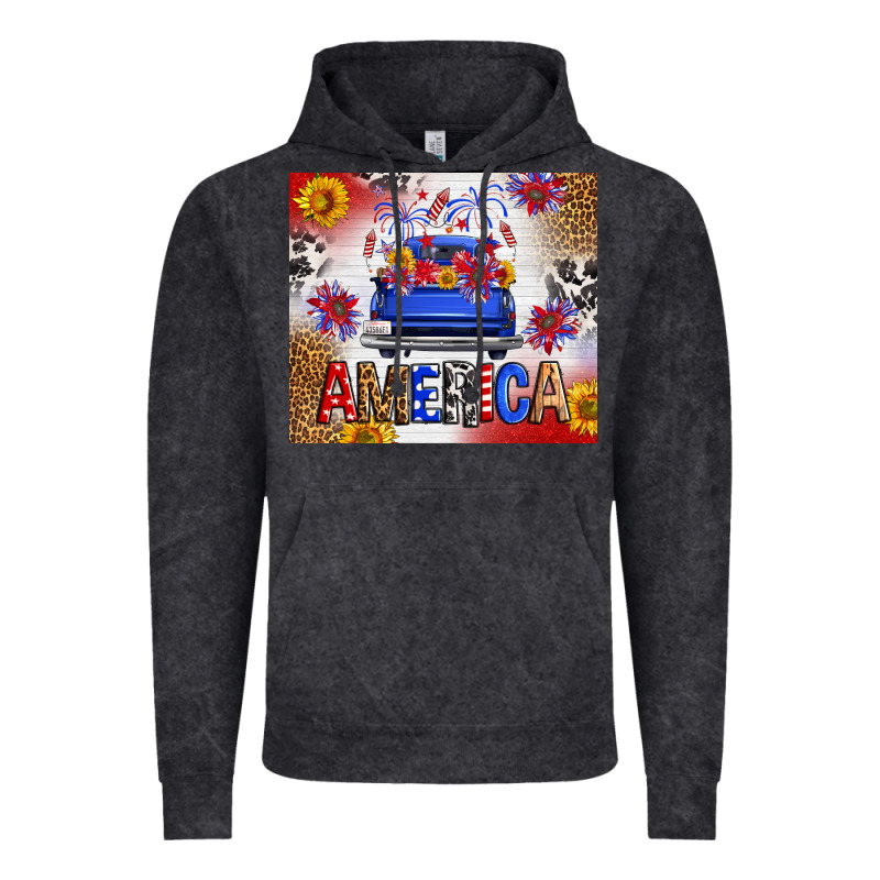Fourth Of July America Truck Vintage Hoodie by FaDigitalArtStudio | Teevron