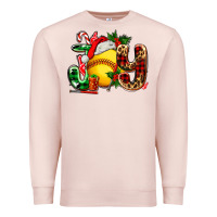 Pale Pink joy with softball Premium Sweatshirt - AdoDesignShop