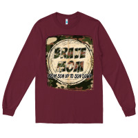 Burgundy Brave mom from son up to son down Mother's Day Long Sleeve Tee - FaDigitalArtStudio
