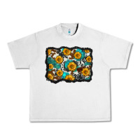 Lunar Rock cowhide  turquoise sunflowers pattern olivia Urban Heavy Tee - OliviaCreatesArt