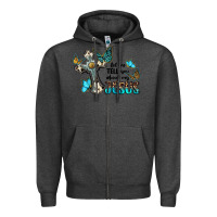 Charcoal Heather let me tell you about my jesus Zipper Hoodie - BarkalooDesign