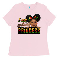 Bubblegum Pink i am melanin princess black peekaboo Ladies Tee - CowGirlArtShop