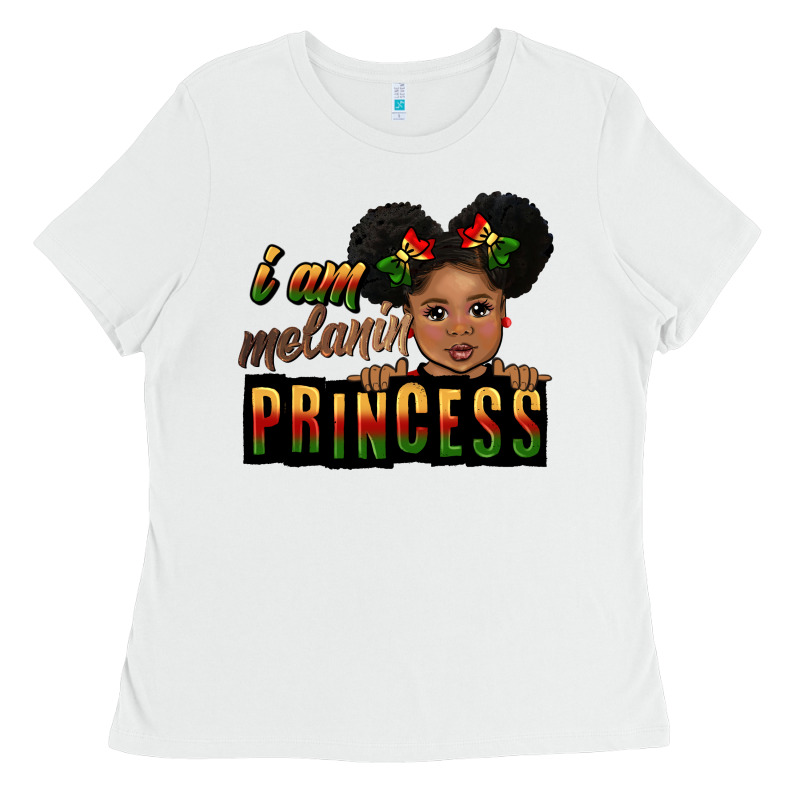 I Am Melanin Princess Black Peekaboo Ladies Tee by CowGirlArtShop | Teevron