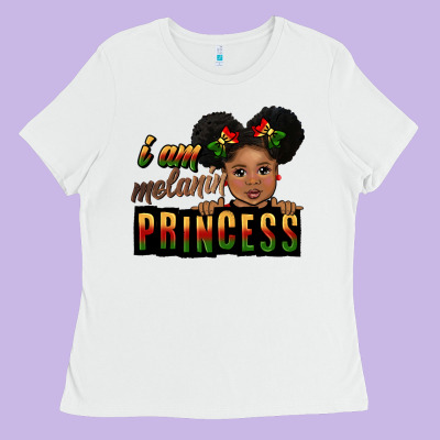 I Am Melanin Princess Black Peekaboo Ladies Tee Designed By Cowgirlartshop