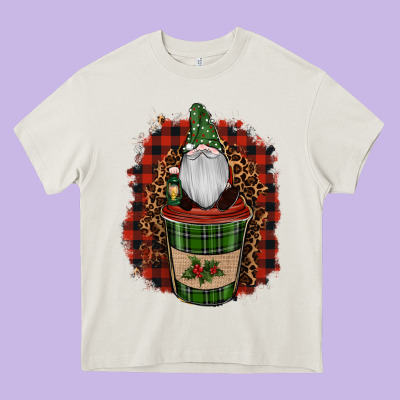Gnomes With Coffee Christmas Heavy Core Tee Designed By Ranaportraitstore
