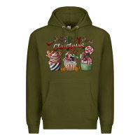 Army Green Merry Christmas Premium Hoodie - CowhideDigitalArt