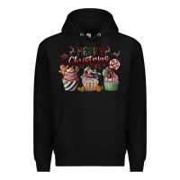 Black Merry Christmas Premium Hoodie - CowhideDigitalArt