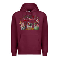 Burgundy Merry Christmas Premium Hoodie - CowhideDigitalArt