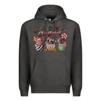 Charcoal Heather Merry Christmas Premium Hoodie - CowhideDigitalArt