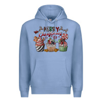 Colony Blue Merry Christmas Premium Hoodie - CowhideDigitalArt