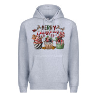 Heather Grey Merry Christmas Premium Hoodie - CowhideDigitalArt