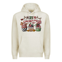 Oatmeal Heather Merry Christmas Premium Hoodie - CowhideDigitalArt