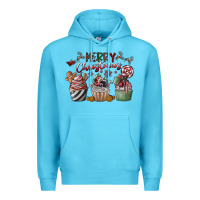 Ocean Blue Merry Christmas Premium Hoodie - CowhideDigitalArt
