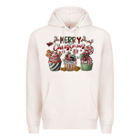 Pale Pink Merry Christmas Premium Hoodie - CowhideDigitalArt