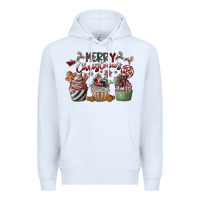 White Merry Christmas Premium Hoodie - CowhideDigitalArt