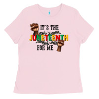 Bubblegum Pink its the juneteenth for me Ladies Tee - CowGirlArtShop