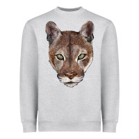 Heather Grey florida panther  face Heavyweight Sweatshirt - BarkalooDesign
